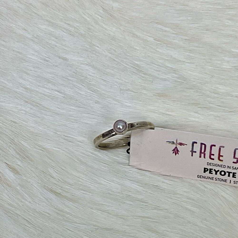 NWT Peyote Bird Designs Free Spirit Sterling Silver Pearl Ring Size 6.5